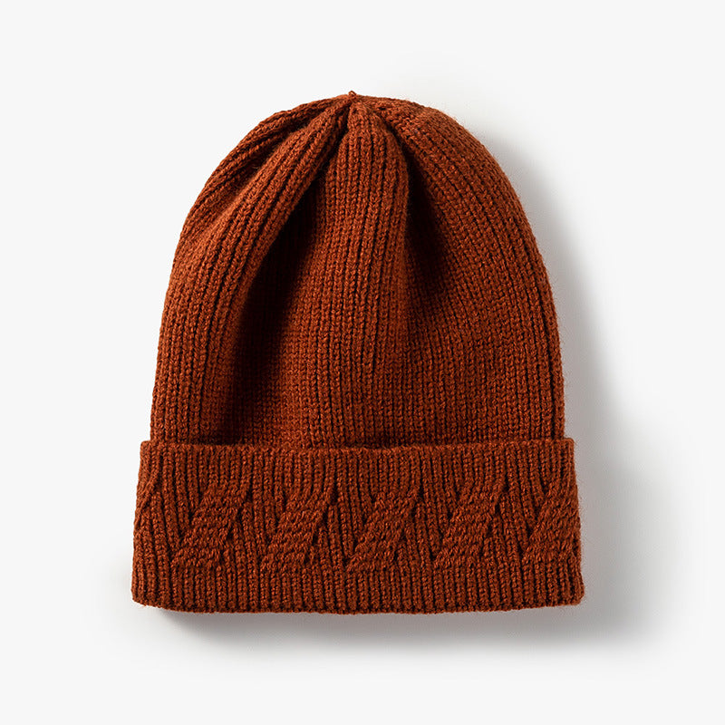 Fashion Knitted Hat Custom Light Version Flanging Woolen Hat