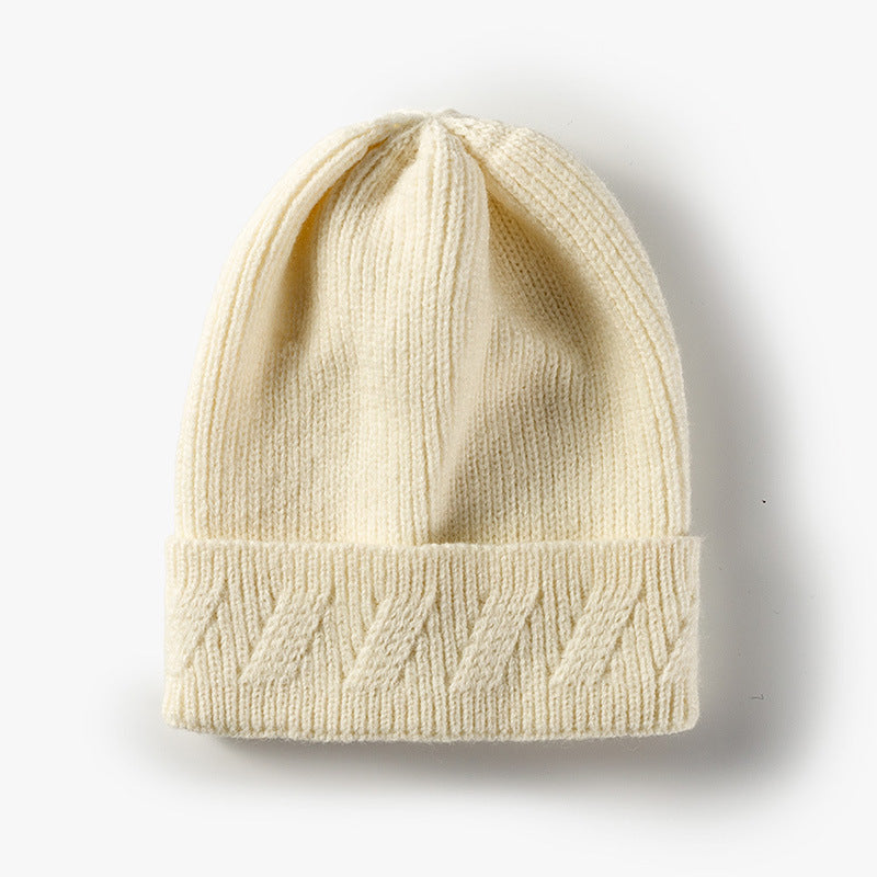 Fashion Knitted Hat Custom Light Version Flanging Woolen Hat