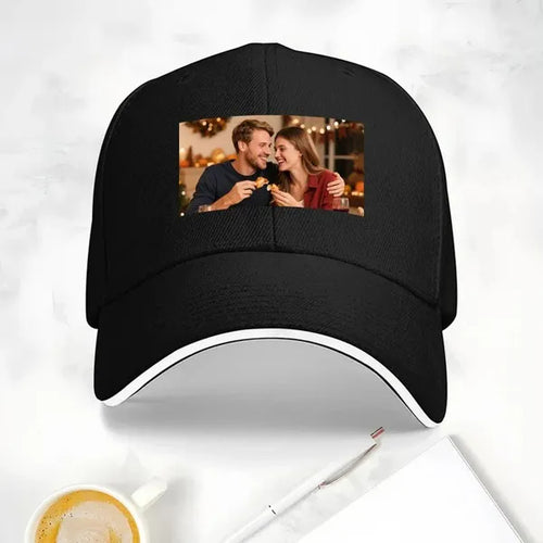 Custom Hat Photo Upload Christmas Theme National Flag Design - One Size Must Upload The Image