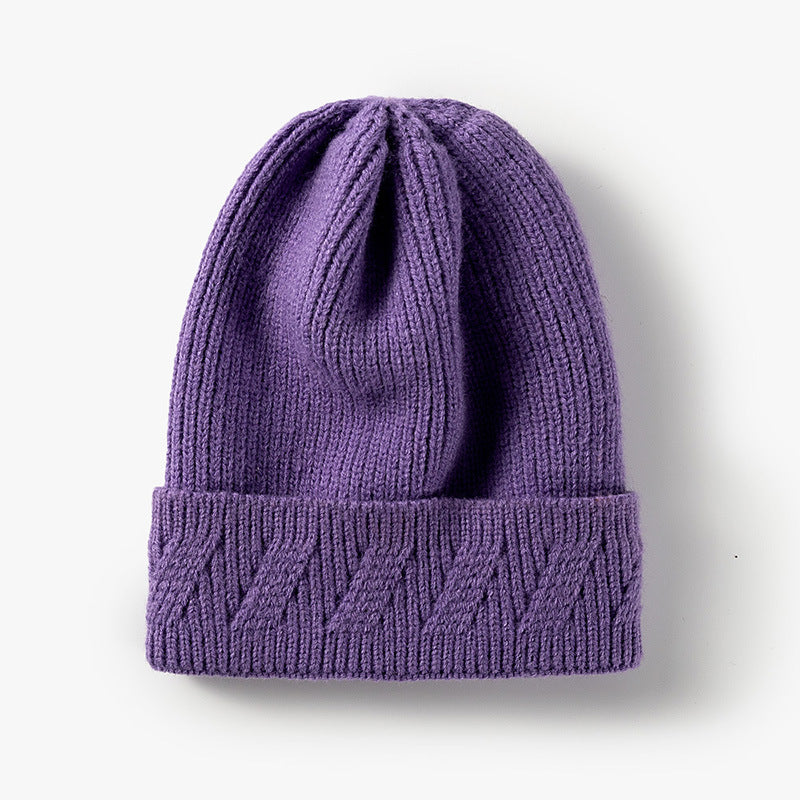 Fashion Knitted Hat Custom Light Version Flanging Woolen Hat
