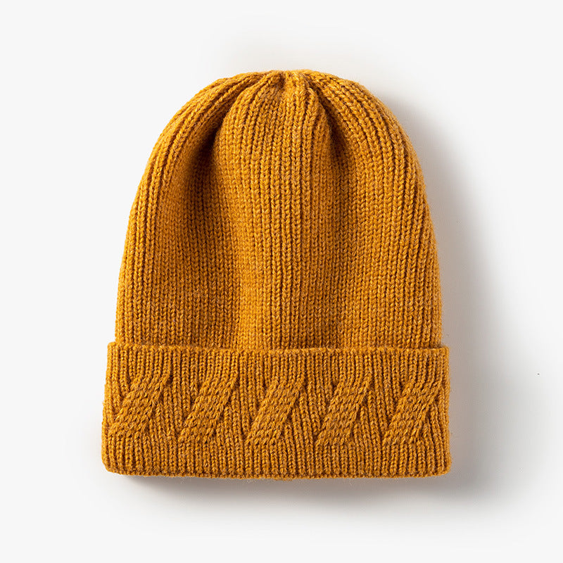 Fashion Knitted Hat Custom Light Version Flanging Woolen Hat