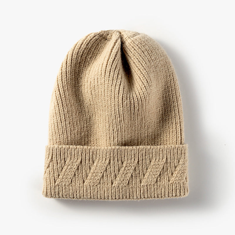 Fashion Knitted Hat Custom Light Version Flanging Woolen Hat